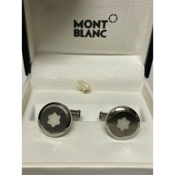 Montblanc StarWalker Stainless Steel and Enamel Cufflinks - Picture 1 of 4